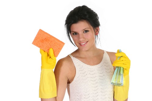 Carpet cleaning team preparing equipment safely before work begins