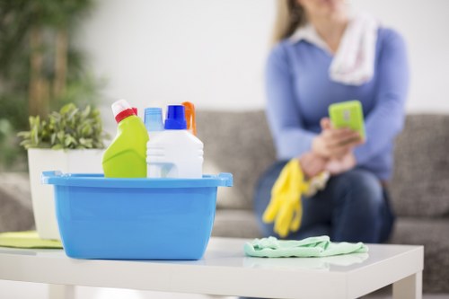 Cleaner carrying out detailed room cleaning in NW10