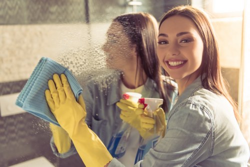 Skilled carpet cleaners treating carpet fibres with care in NW10