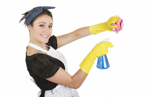 Cleaning oven racks and trays during a local oven service